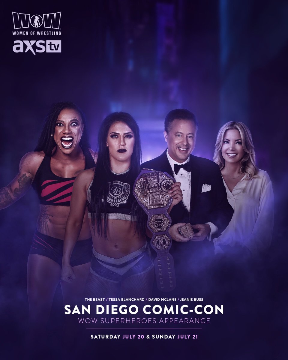 🚨BREAKING NEWS🚨WOW is partnering with Michael Kingston's <a href="/HeadlockedComic/">Headlocked Comics</a> for the ultimate San Diego Comic-Con Event featuring Superhero signings &amp; more on July 20 and July 21.  👊#WOWSuperheroes #SDCC #SDCC2019 #SDCC19 <a href="/wow_thebeast/">The Beast</a> <a href="/Tess_Blanchard/">Tessa Blanchard</a> <a href="/WOW_Wrestling/">David Mclane</a> <a href="/JeanieBuss/">Jeanie Buss</a>