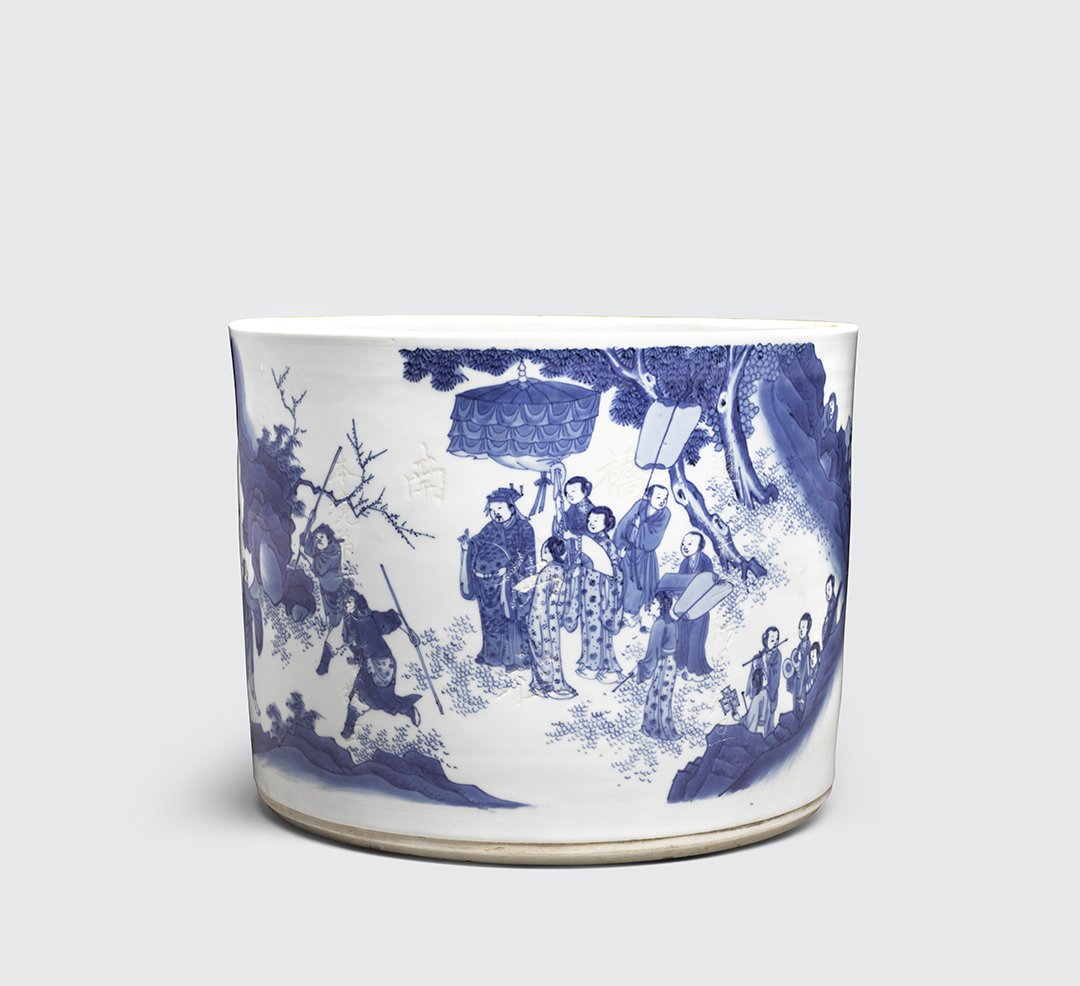 bonhams1793's tweet photo. #SaleUpdate: This unique, large, blue and white cylindrical brush pot, (from the
Transitional period, with a later inscription), sold for $200,075 inc. premium in today's Fine Asian Works of Art sale, soaring past its original estimate https://t.co/bf7IoxRKf2 https://t.co/dD2i7Ddfo1