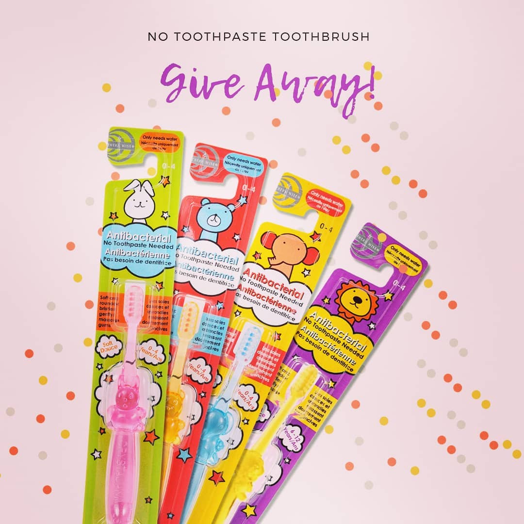 5 families have a chance to win the 4 of “Thera Wise No Toothpaste Needed Antibacterial Baby/Children’s Toothbrush" Enter from here before June 26 11:59 PST bit.ly/2L9cAwb