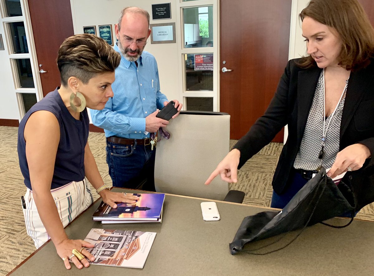 KansasCityU's tweet photo. .@KCUMBpresident led @KC_Museum director Anna Marie Tutera through a tour of KCU’s historical archives. The possibilities for future collaborations are exciting!
#MakingAMuseumKC #HowWeDoKC #KCcommunity https://t.co/ES5rKohyqH