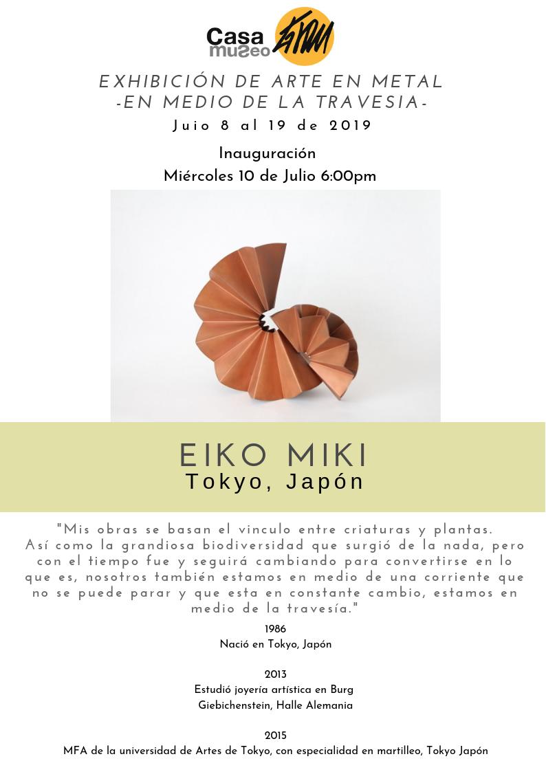 MaestroGrau's tweet photo. Eiko Miki, artista Japonesa estará en #CasaGRAU con su Exhibición de Arte en Metal - En Medio de la Travesía -

08 de Julio a 19 de Julio de 2019

Coctel de inauguración: Miércoles 10 de Julio 6:00pm.

Los esperamos! https://t.co/5zQ5mNOrQ6