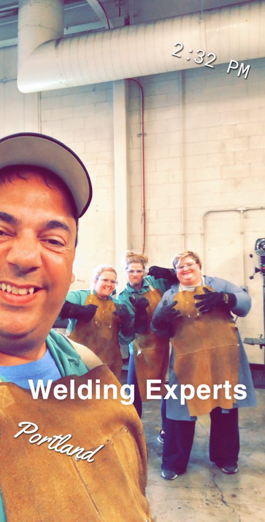 ChelseaGuggenbi's tweet image. Welding at counselor camp! #jchs @julie_szymczak @Krelmi @fergster4