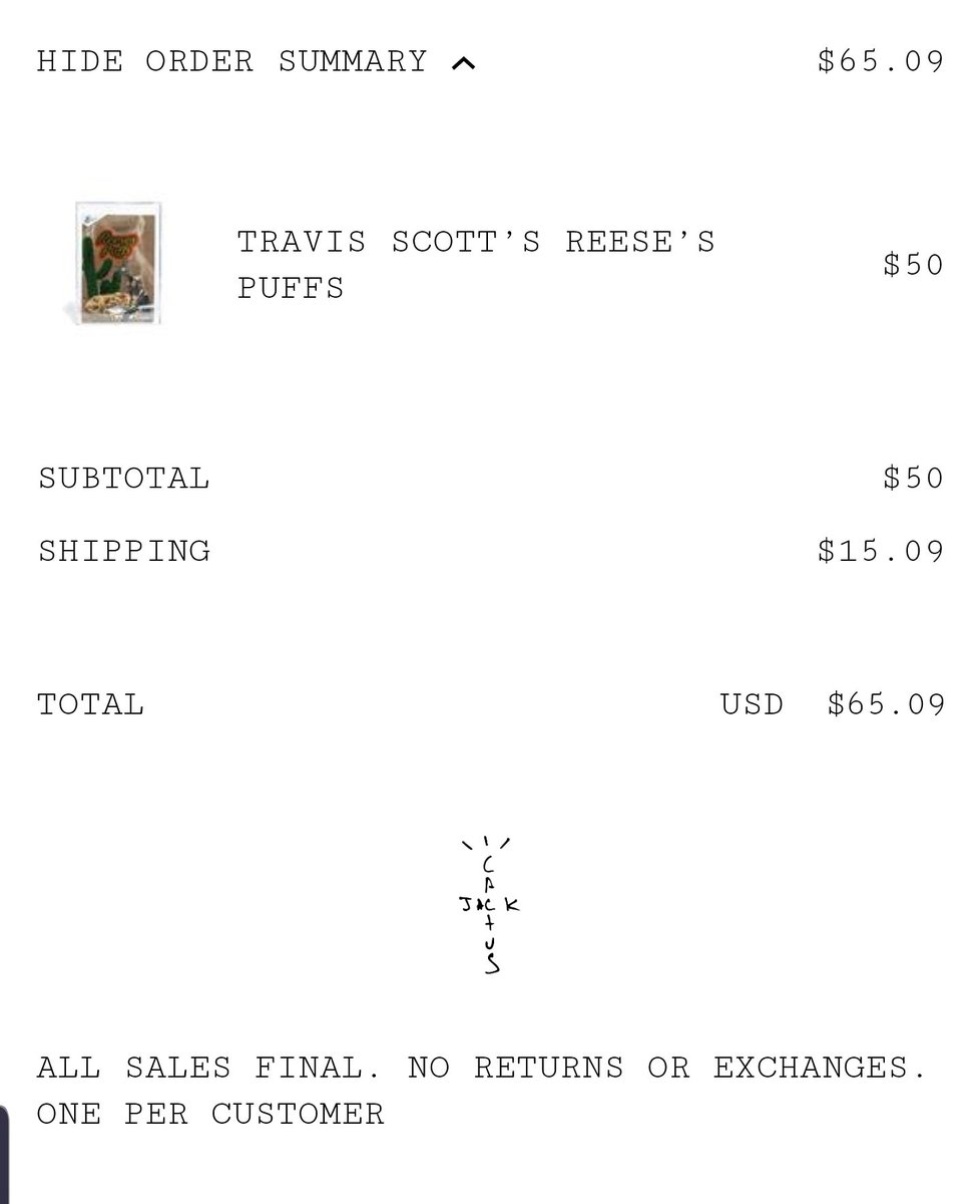 Trademark_Kicks's tweet photo. Never would I have ever thought I'd spend 65$ on @travisscott reese's cerial but I did lol. Hmm. #kicksinfire #retailtuesday #travisscott #cerial #overpaid https://t.co/Ku9EnNKT70