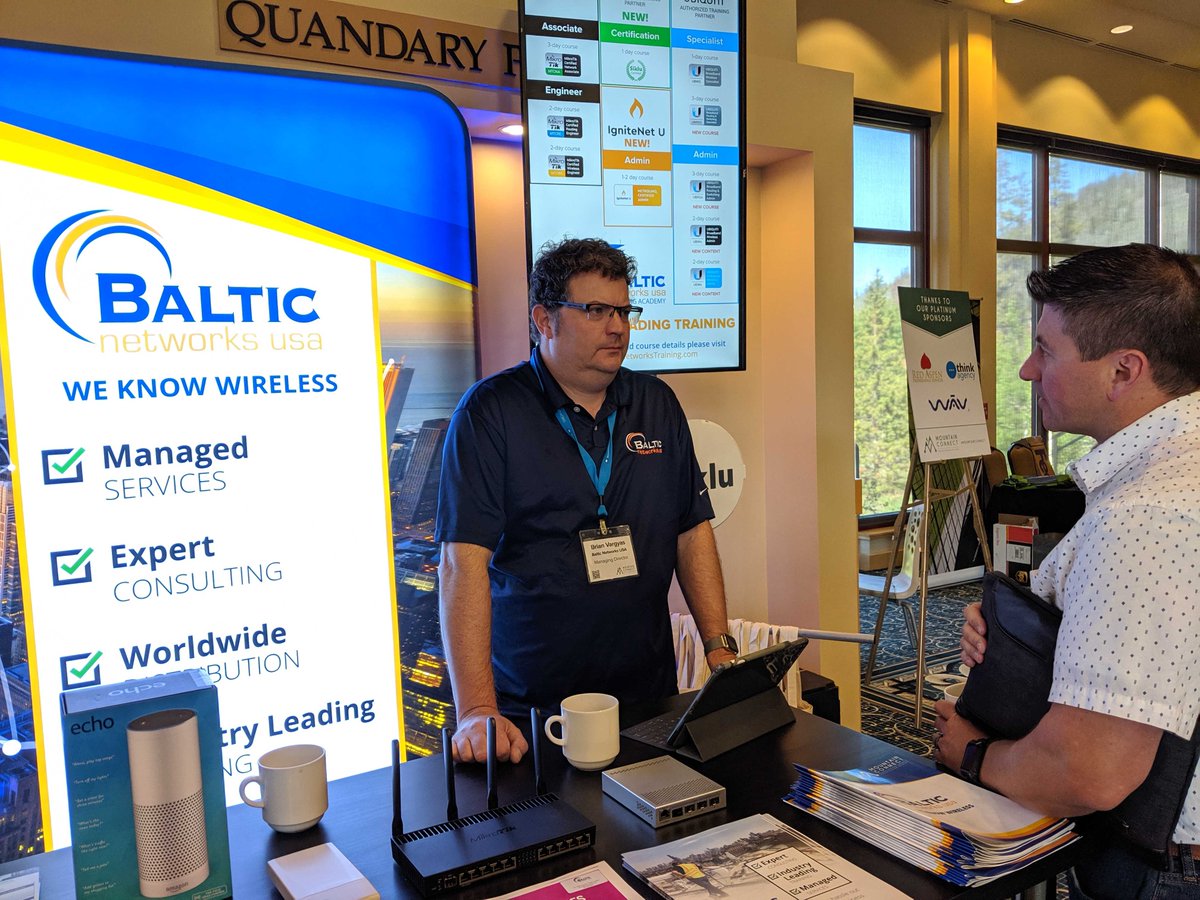 BalticNetworks's tweet photo. We have arrived at @MountainConnect!
-Stop by booth #8 to see how we can help build your network.
-We also have many training dates coming up, so don't miss out!
#MountainConnect #WeKnowWireless #WorldWideDistribution https://t.co/qYhwNjWbqj