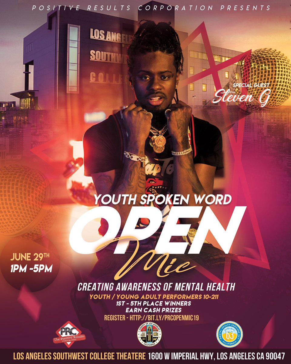 kandeele's tweet photo. @TherealTaraji, would love U 2 join Youth Creating Awareness of Mental Health. #PleaseShare Calling Youth Poets, Spoken Word, Rappers, Singers to join us 6/29/19  for this FREE Event. Contact info@prc123.org

Register at https://t.co/11DZC7YZqm to perform!

Everyone is Welcome! https://t.co/XzmVdl2Oy2