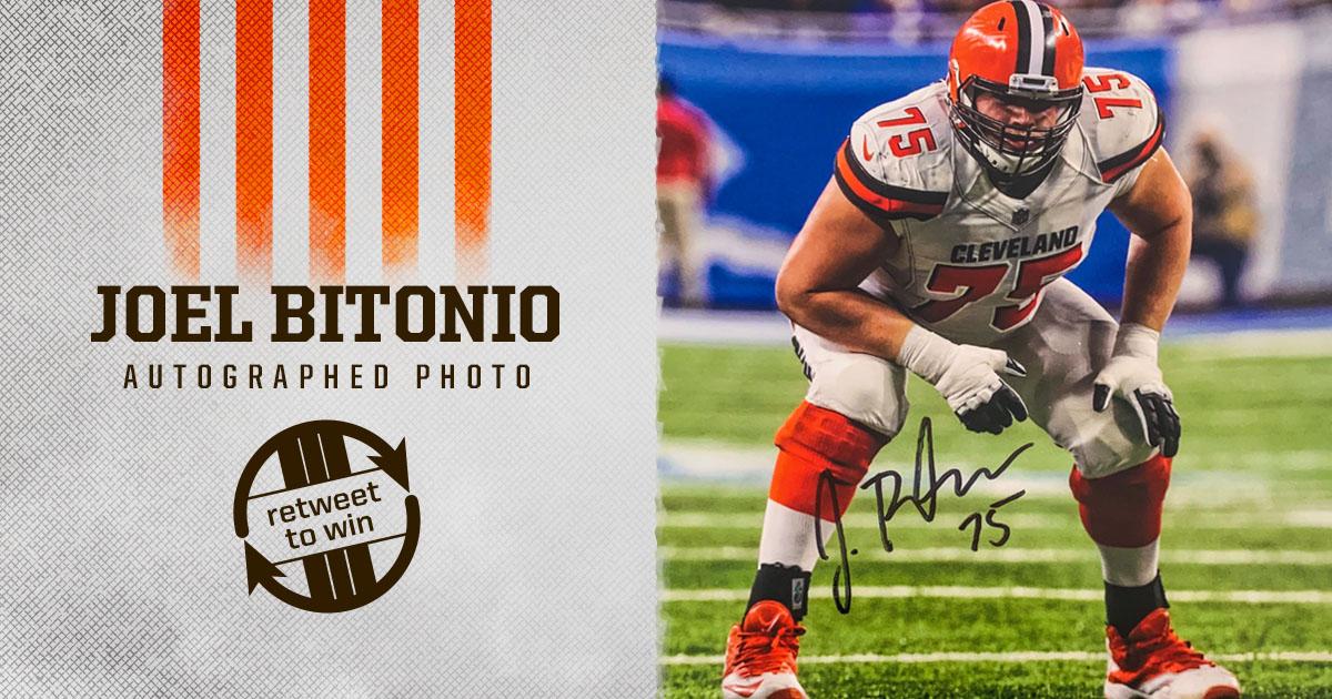 Browns's tweet photo. 🚨 RT for a chance to win a signed @JoelBitonio photo! 🚨

Rules: https://t.co/0WnhXnhrNY https://t.co/oC1Vj9Qm8P