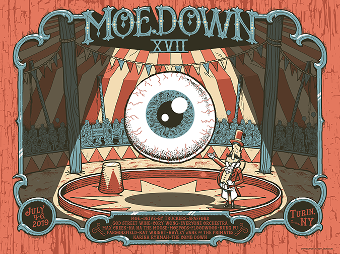 moedown's tweet image. Only a limited amount of VIP tickets remain for moe.down!  Want someone to schlep your stuff to the campgrounds? Want this awesome poster by Darin Shock? Grab yours before it's too late at moe-down.org/tickets.