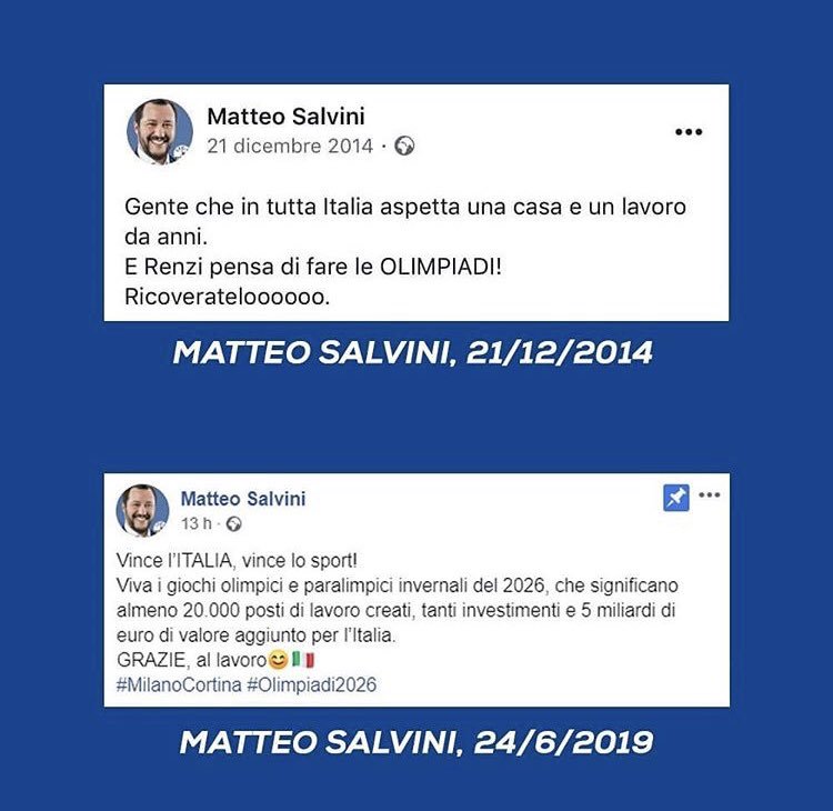 La coerenza prima di tutto! <a href="/matteosalvinimi/">Matteo Salvini</a>