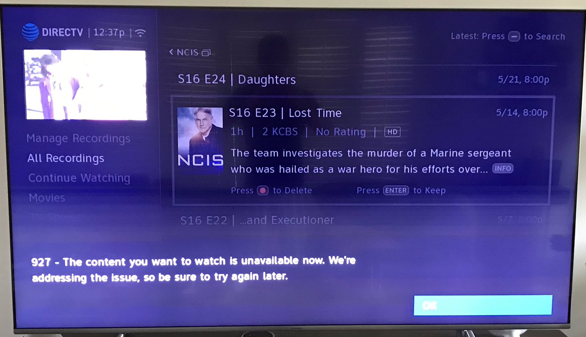 ibizarre_gb's tweet photo. Hey @DIRECTV you suck still. Again I get error 927 with #ondemand #TV. And you have no idea why and still after years you can’t fix it.  I’m done with you. #fail https://t.co/5oEOaTjwYL