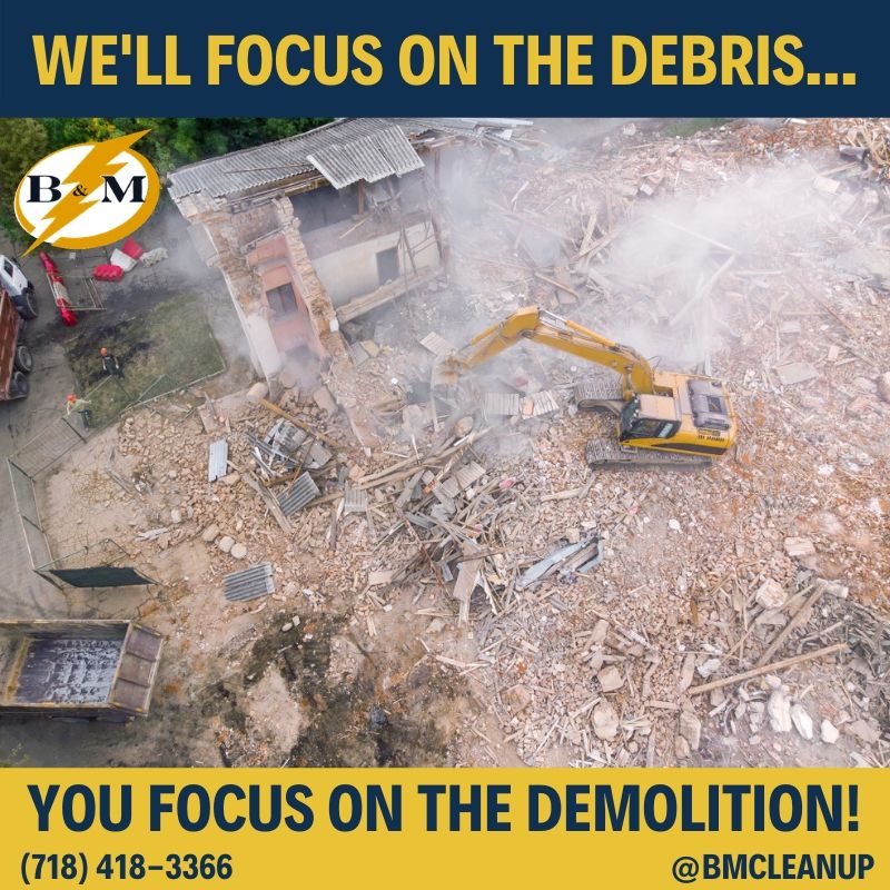 BMCleanup's tweet photo. Call B&M Cleanup Services if you need someone to clean out the debris piling up from your #demolition project! We’ll have it clean in a flash! #BMCleanup #Construction https://t.co/aXeoJjsQCM
