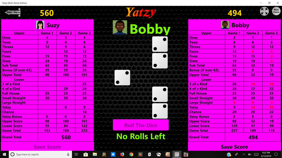 We just launched the update for Yatzy Multi-Game Edition on Windows and Xbox

It now has avatars, colored scoreboards, and many new backgrounds! Check it out!

yatzymultigame.sitesculptors.com