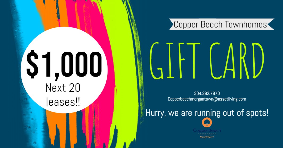 A man once said, "Me and my friends, we got money to spend." Sign a lease with your friends and you'll both get a $1000 gift cards!! Hurry though, we're running out of spots! #WVU #WVUNSO #Mountaineers