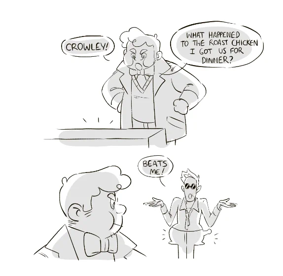 neil gaiman please confirm my headcanon that crowley retains the anatomy of a snake even as a human 