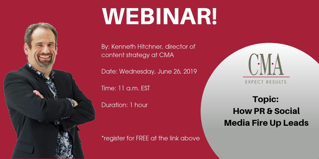 CMAresults's tweet photo. Have you signed up for our next #webinar yet? If not, be sure to reserve your spot and join us tomorrow as we discuss the incredible, sales-generating world of PR and social media. Link to register here: https://t.co/Mx3ekWziJW

#CMAresults #CMAsolutions #MarketingResults https://t.co/yVy3Zp3KqW
