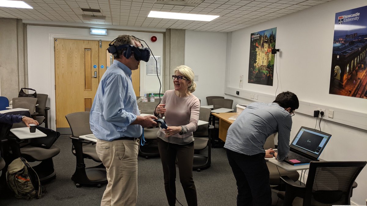 LiTrans_lab's tweet photo. .@billjee of #LiTrans @RyersonFEAS @RyersonResearch at @UniofNewcastle 4 the kickoff of our @ESRC Project: #VirtualReality to study the role #sOcIalConformity in the acceptance of #Autonomousvehicles (#Veronica). Large scale experiments will be conducted both in #Canada & #UK https://t.co/DkcSu9O5Ui