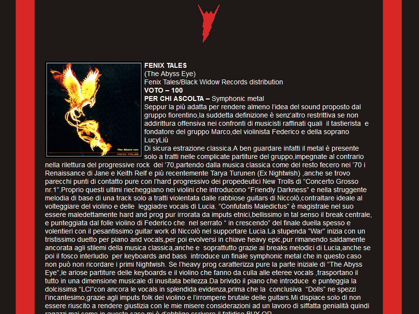 fenixtales's tweet photo. Fenix Tales - recensione @FlashforwardMag
"..le complicate partiture del gruppo nella rilettura del progressive rock dei ’70,partendo dalla musica classica come  i Renaissance di Jane e Keith Relf e più recentemente Tarya Turunen (Ex Nightwish)

https://t.co/9qw3p5UXtd" https://t.co/2jCQXbtfYz