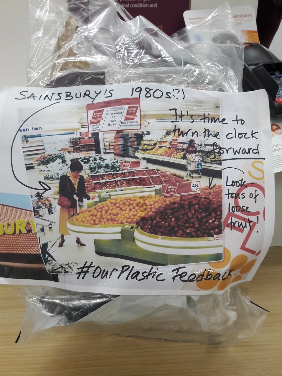CExplainthis's tweet image. #OurPlasticFeedback ..just delivered this bag of plastic to my local Sainsbury&apos;s. They are celebrating their 150th birthday with a picture of a woman from the 1980s(?) happily buying loose fruit. C&apos;mon Sainsbury&apos;s...you can do it!! #OurPlasticFeedback  #WarOnPlastic