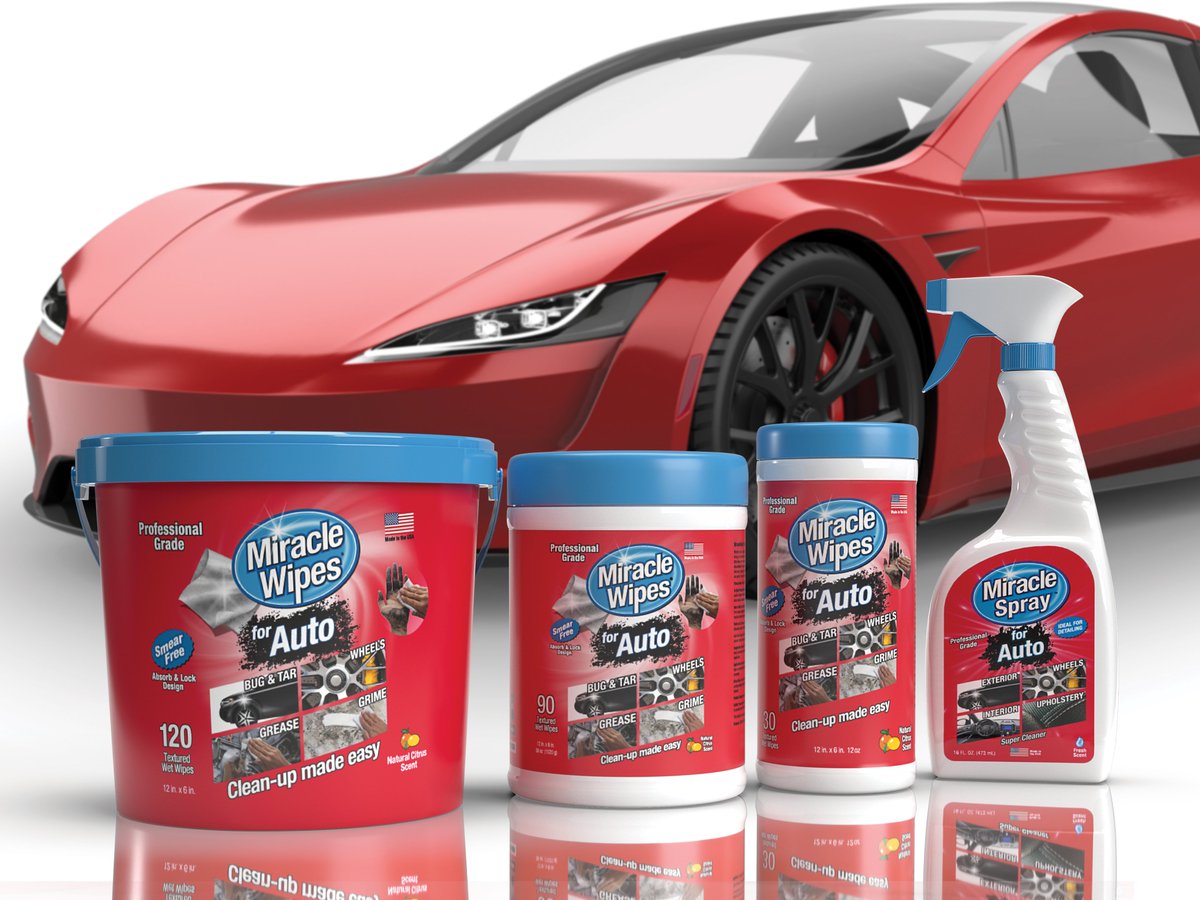 MiracleWipes® for Auto! Now available at all nationwide Lowe's! 😍🙌✨ #auto #clean #cleanup #miracle #miraclewipes #miraclebrands #detailing #dirty #job #grime #dirt #grease #wheels #interior #exterior #cleanupmadeeasy #wipes #spray #lowes #amazon #madeinusa #miraclebrandsusa