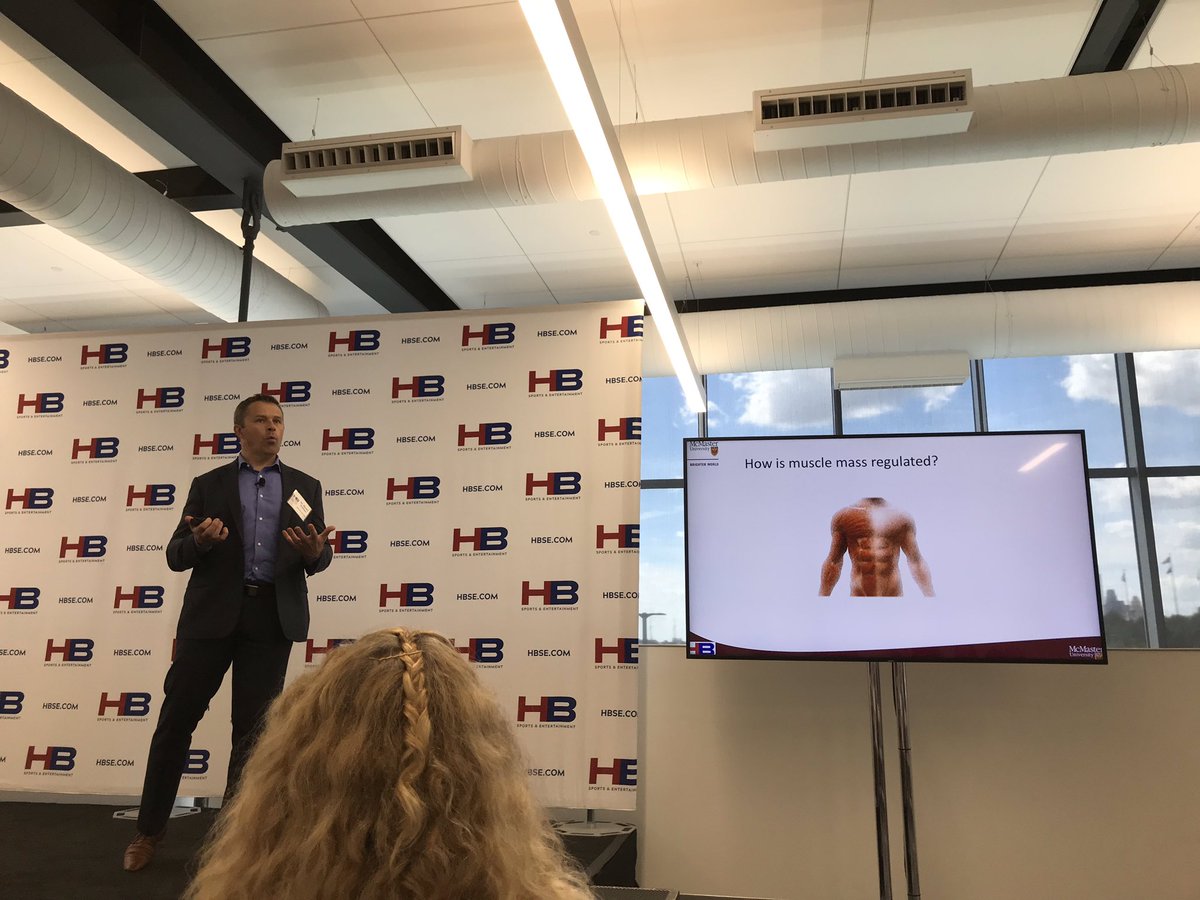 CorykSandC's tweet photo. @mackinprof says I need to lift more often, but at least I don’t need to carry my protein shake around the gym! 😂 #hypertrophy #science #STTARSummit https://t.co/8Mh3IlzOex