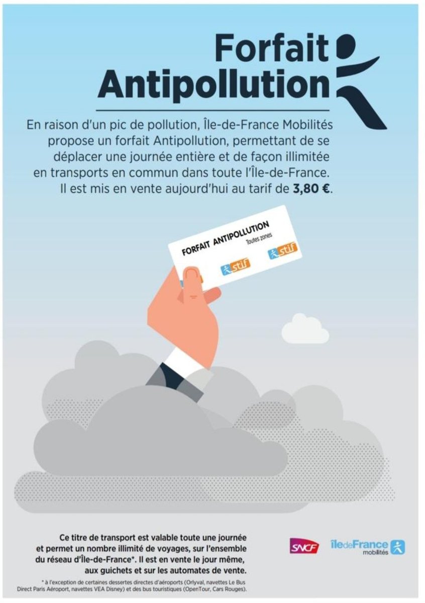 Mise en place du forfait #antipollution toutes zones au tarif de 3€80 pour la journée du Mercredi 26 Juin 😉 Il est disponible dans les automates et aux guichets de votre #garedunord 👍 #forfait #pollution <a href="/LigneH_SNCF/">Ligne H</a> <a href="/IDFmobilites/">IDF Mobilités</a> <a href="/RERB/">RER B</a> <a href="/RERD_SNCF/">RER D</a>
