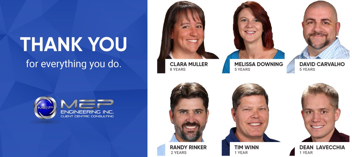 MEPEngineering's tweet photo. We would like to recognize our MEP colleagues celebrating service anniversaries in June! Thank you for all you do to make us successful. #thankyou #weloveyou #MEP4life π https://t.co/015U7U28Je