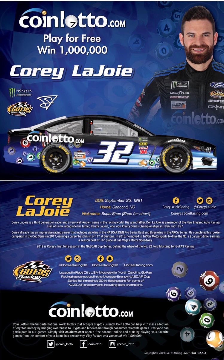 CryptRowMusic's tweet photo. I just booked 5 races with @coin_lotto & @officialmcafee https://t.co/jzUaimAyxR if anyone is interested in nascar sponsorships please contact me nascarpromoter@gmail.com https://t.co/1op5caCv3z