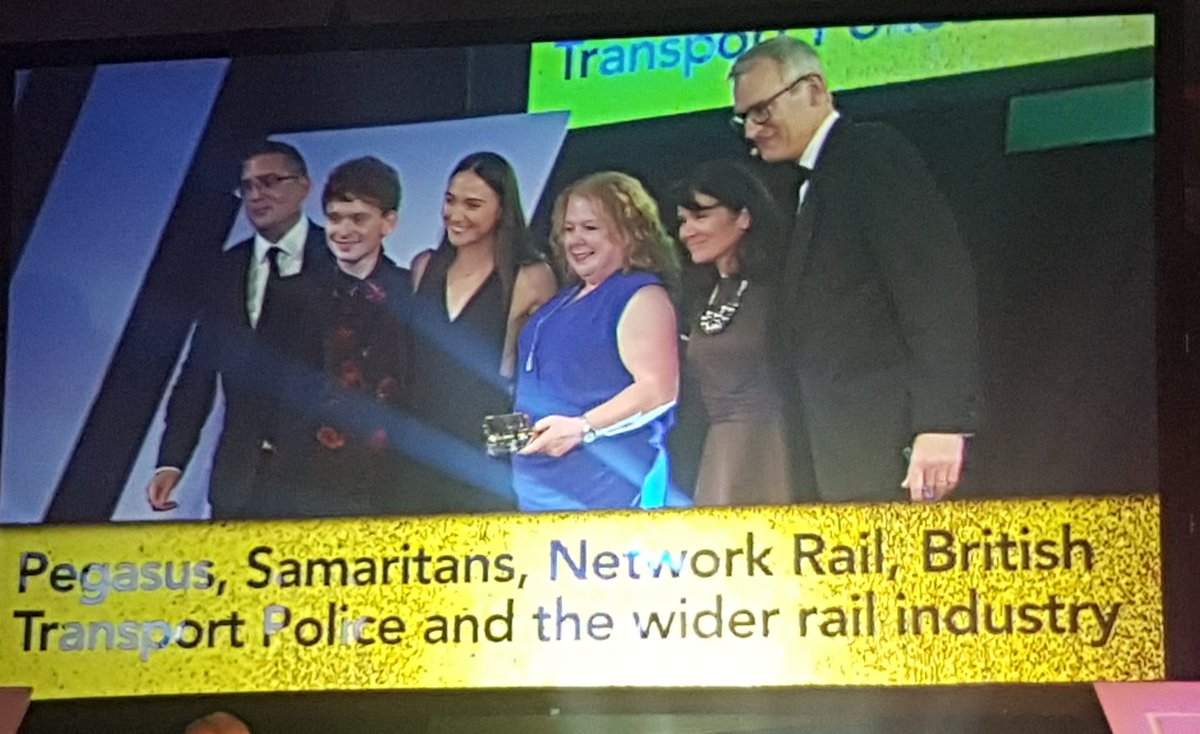3GemResearch's tweet photo. Loud cheers and lots of hands in the air for the winners of the #NotForProfitCampaign winners tonight! @ThisisPegasus @samaritans @networkrail proud to be involved in the great work achieved! #3GemResearch https://t.co/A3jLvVF4mC