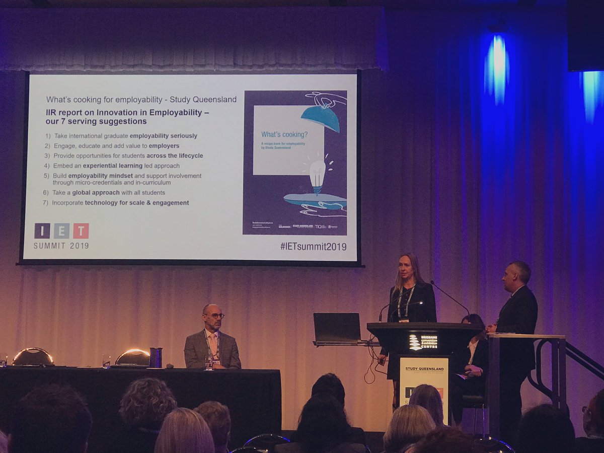 Innovator in Residence of @StudyQld <a href="/tradeinvestqld/">Trade and Investment Queensland</a> presenting on employability project - what’s cooking? #IETsummit2019 
What does employability mean to QLD? What’s Study QLD’s role in this?