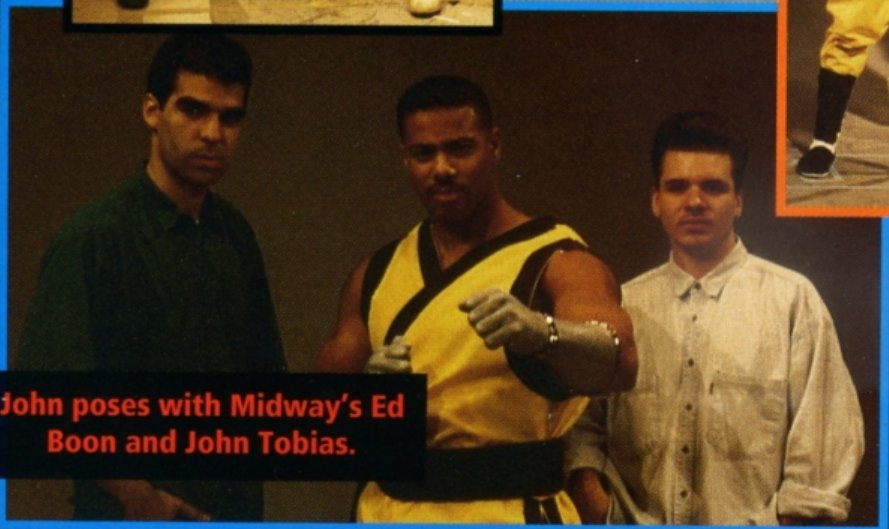 Original designs for Jax included a kickboxer and him wearing a yellow outfit with metal hands that clanged on impact. Yellow outfit Jax went as far as being filmed against the blue screen, but the outfit was soon discarded.Sidenote: He split the yellow pants doing a high kick.