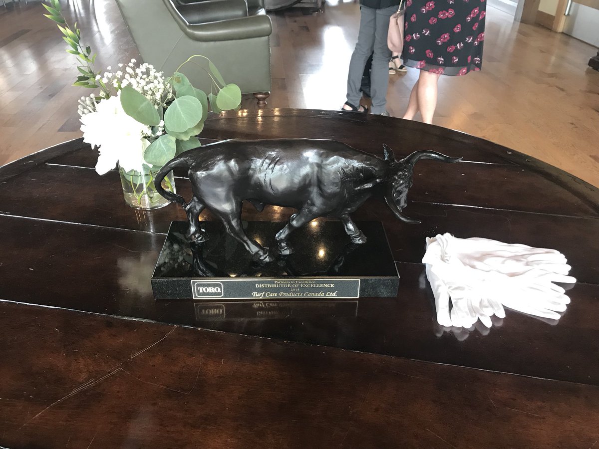 An exciting day for Turf Care celebrating at RedCrest Golf Club in achieving the 2018 Partners in Excellence Distributor of Excellence award with Rick Olson, Tom Swain, Bob Golden, Paul McLean, Kevin Jensen and Brian Dawson of <a href="/TheToroCompany/">Toro</a>