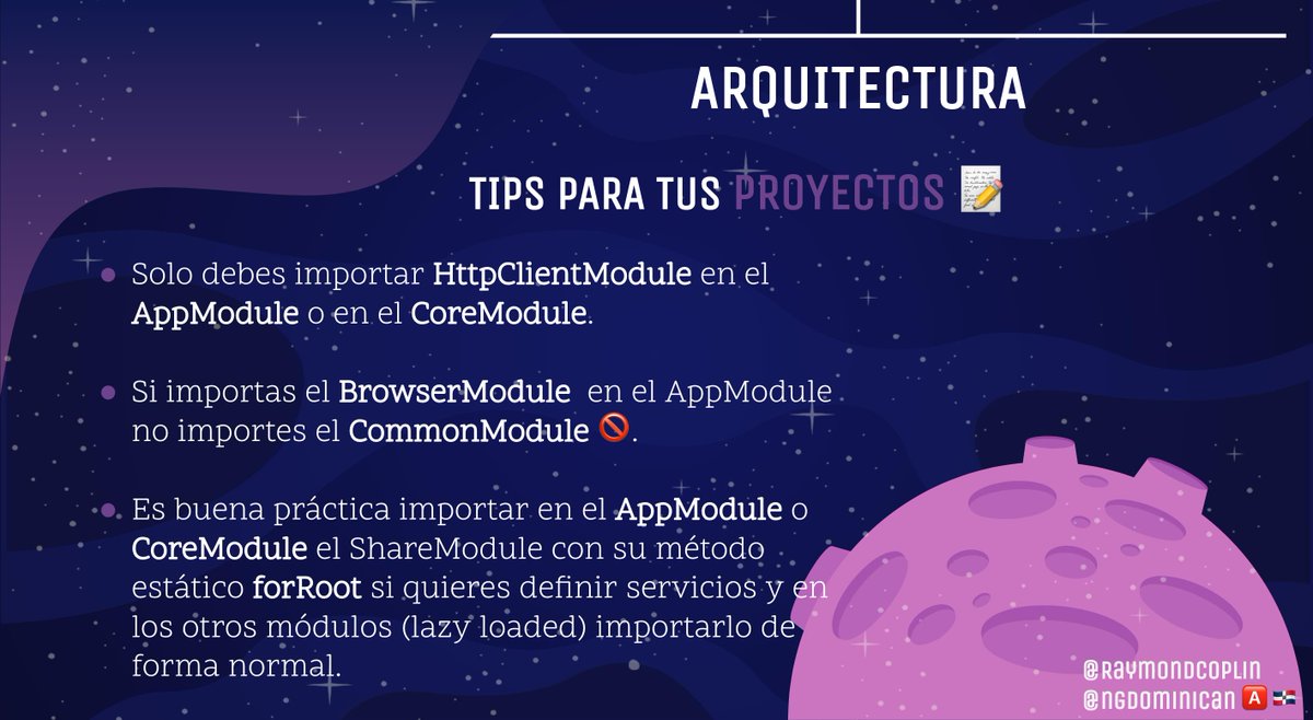 Algunos tips sencillos que es bueno tomar en cuenta cuando estamos creando nuestra arquitectura u organizando nuestro proyecto de Angular. 🚀🅰️ <a href="/ngDominican/">Angular Dominicana</a>