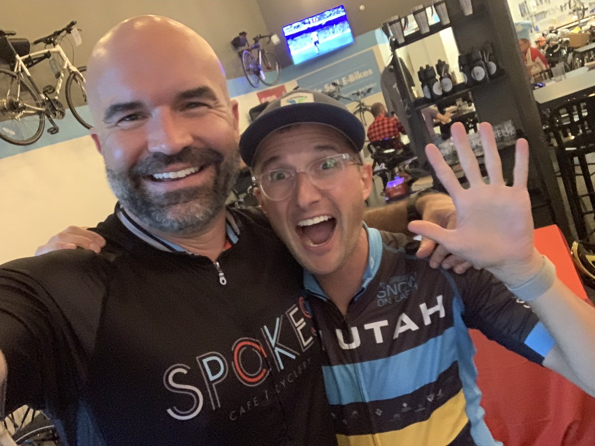 JakesJournal's tweet photo. Hey @RyanAmirault: Big surprise, but @ozskier and I found each other at @spokeskc and had a blast doing tonight’s #KCSocialRide. Also, apparently he’s smitten by the idea of getting @Boulevard_Beer Tank 7 for $4 during happy hour. That’s #HowWeDoKC, Dave! Welcome to town! 🍻🍻 https://t.co/gBIjkBXxOi