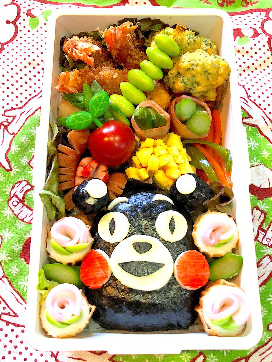 Taka 今日のキャラ弁 おはようございます 昨日のやつ 涼しい気分になったやろ いやぁべつに あっそ ならば暑苦しいやつにしてやろ てなワケでなつかしキャラ 今日もよろぴくぅ キャラ弁 くまモン お弁当作り楽しもう部 息子弁当