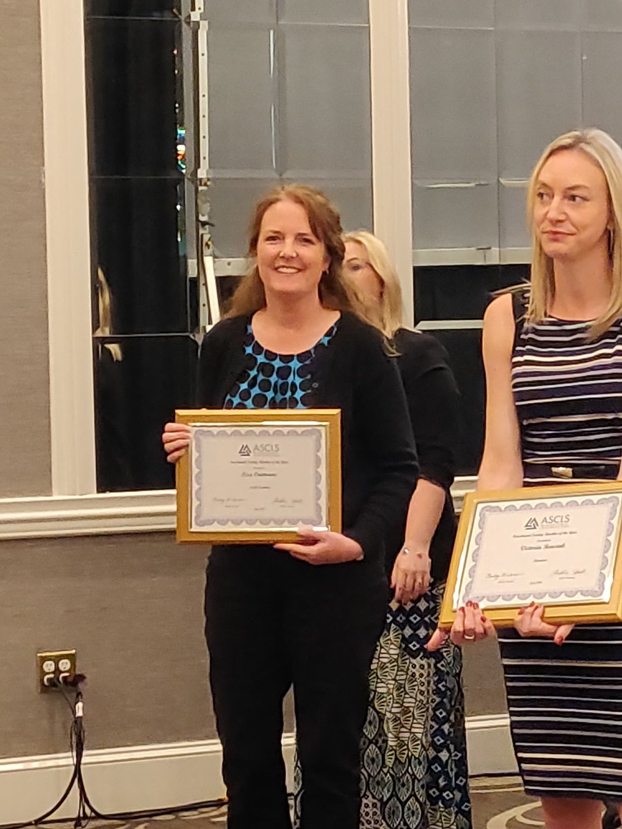 NCSCLS's tweet photo. NCSCLS Treasurer and Constituent Society Member of the Year Lisa Cremeans! #ASCLS2019 #lab4life #IamASCLS #ncscls https://t.co/dZRvfAbftt