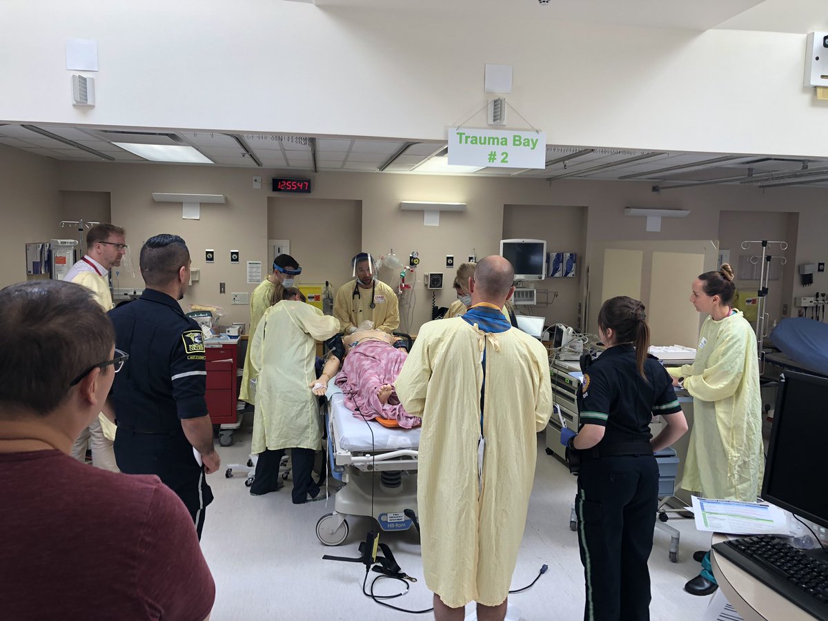 MiretteDube's tweet photo. #SystemsIntegrationSimulation and #SystemsDebriefing: round 1 of testing new Foothills Medical Center Trauma Protocol today- So much systems learning and engagement to make positive improvements. Proud of these teams! #AHS_eSIM @AHS_EMS https://t.co/KNrZ7o9UHI