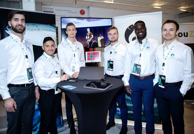 The most innovative and professional team in the European final #JAEEC19 :  The team from Ålesund, amazing business concept teaching cleaning fish to eat lices, avoiding use of chemicals in fishfarming: Artifish 🇳🇴.  3rd: MicroSolution 🇩🇰 
2nd: Xvision 🇷🇴 <a href="/JA_Europe/">JA Europe</a> @UE_Norge