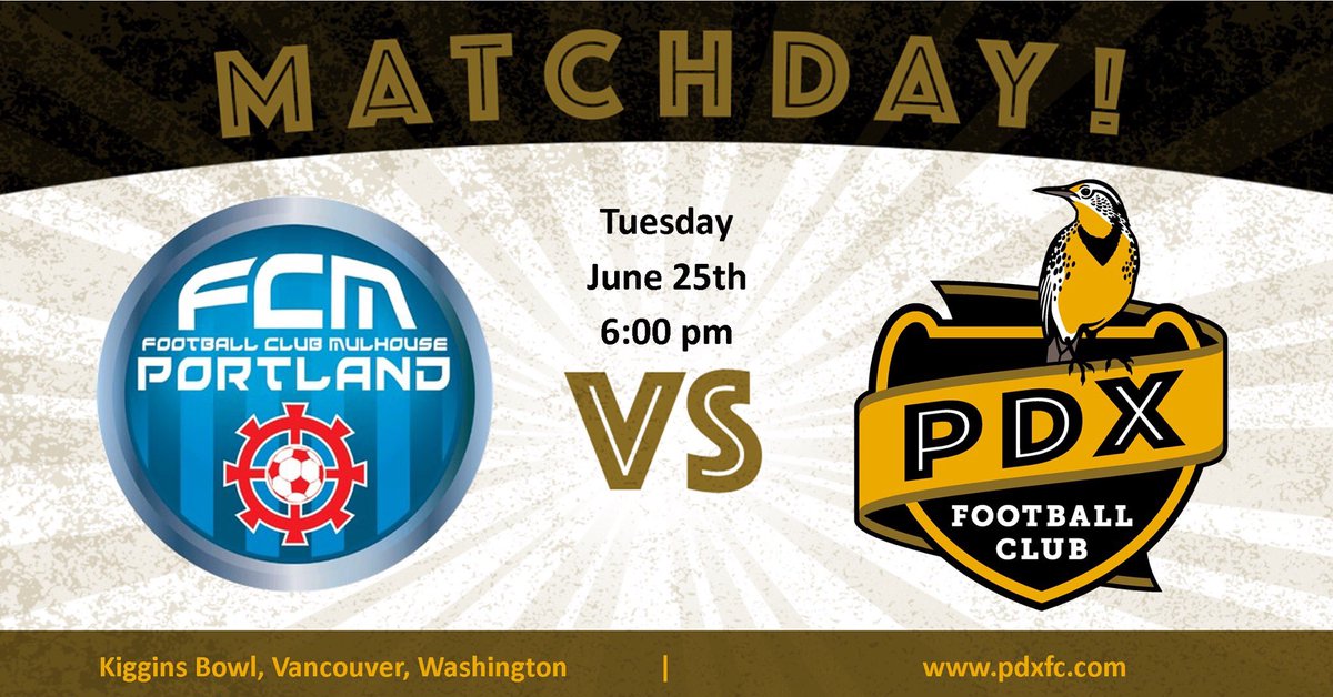 Come out to the Kiggins Bowl tonight at 6:00 to catch our away match to  <a href="/FCMPortland/">FC Mulhouse Portland</a> and #SupportLocalSoccer #VAMOSPDX