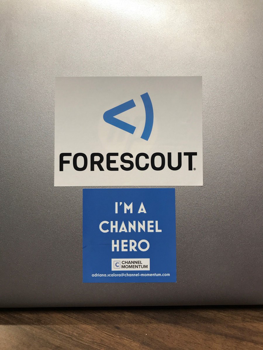 Garza_Krissy's tweet photo. Added my new @Forescout logo on my laptop today and my cool new #channelhero sticker from #ChannelMomentum . Being in the #Channel isn't always easy but then again, if it were easy would it be any fun? Thanks for the nod @AdrianaScalora . https://t.co/QxPlOlouBG