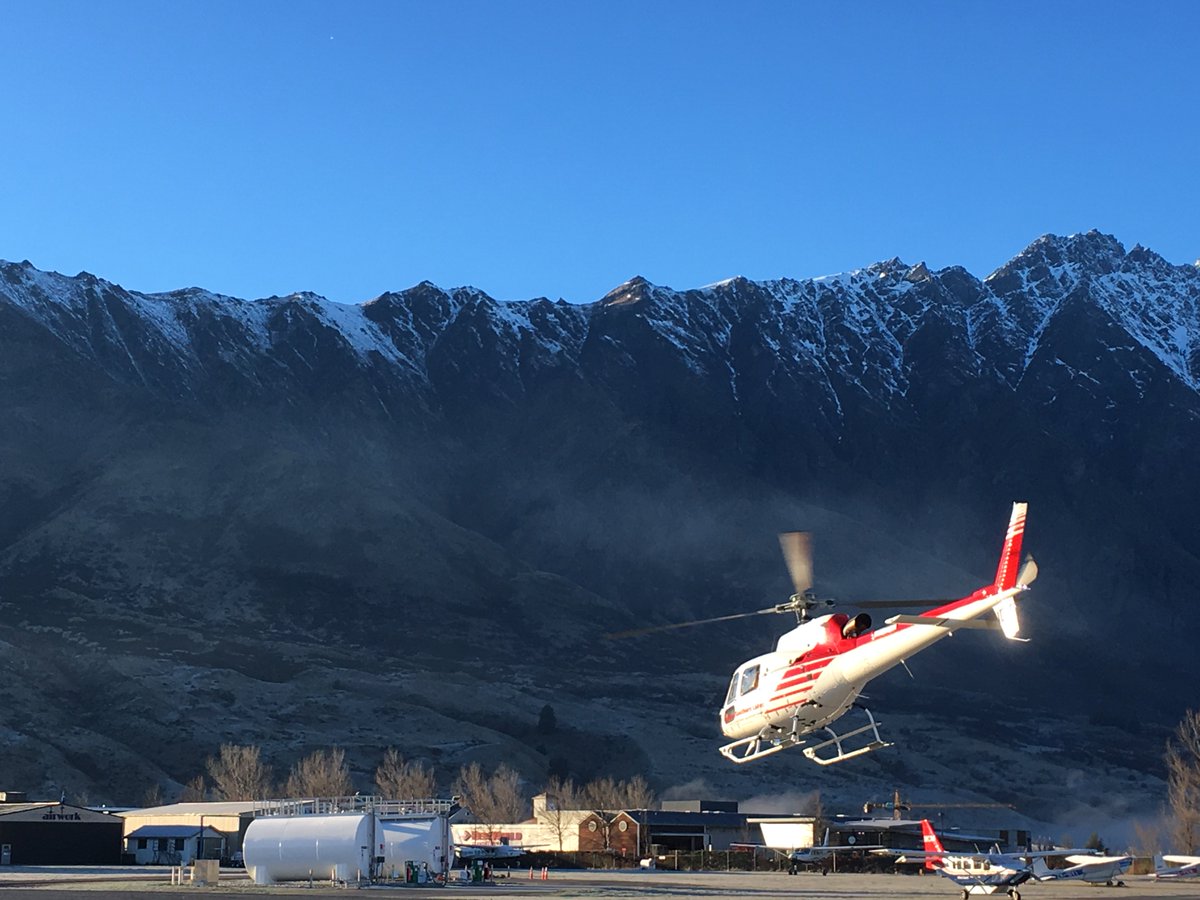 HeliQT's tweet photo. Today is absolutely perfect for a scenic flight - blue sky, no wind and amazing scenery! 

It was a case of 1 -2 -3  this morning for our take-offs by #remarkables.

#scenicflights #winter #flying  #travel #NZmustdo #queenstownz #sightseeing #newzealand  

https://t.co/N49HirdhrP https://t.co/2KzMHM5chG