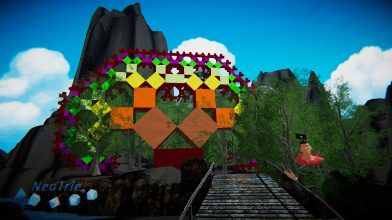 Pythagoras tree in Neotrie VR . See video 
youtu.be/fOC_cSm9-zI #fractal #neotrievr #HTCVive #OculusRift #WindowsMixedReality #VirtualReality #VR #RV #SeriousGame #education #3DGeometry #Geometry #mathematics #maths #MathEdTech #EdTech #arvrinedu