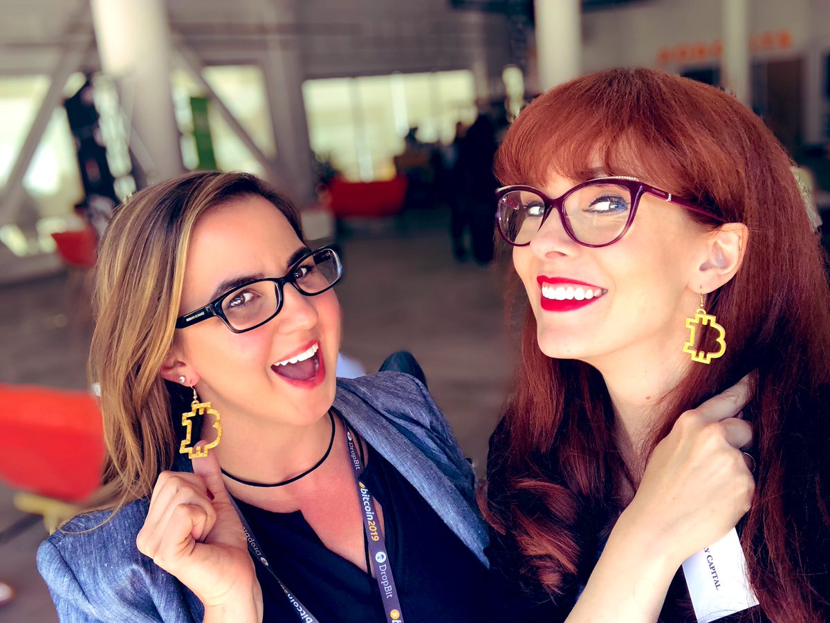 HaileyLennonBTC's tweet photo. .@naomibrockwell and I love our bitcoin jewelry! 🔥

Big thanks to @TheBTCGame for these awesome 3D printed earrings! https://t.co/rJT59E6ei9