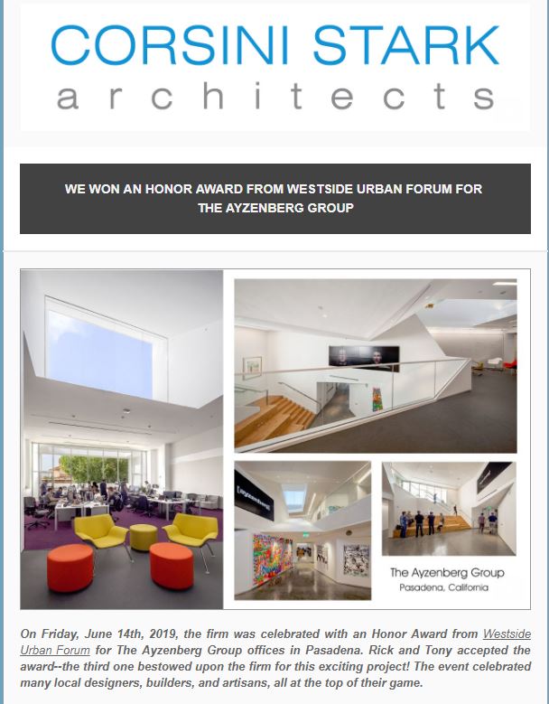 CorsiniStark's tweet photo. Happy summer, everyone! Here's our latest newsletter. 😎 https://t.co/gSYHv3SMnZ … #architecturelovers #architects #architecturing #officespace #creative #design #designthinking #awards #ayzenberg #corsinistark https://t.co/sp7YWOLwNL