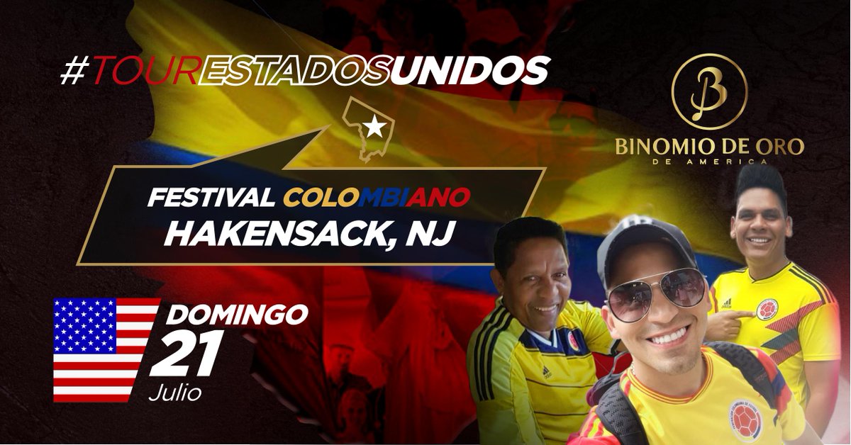 El turno este 21 de Julio es para Hakensack Nueva Jersey en @lacanchitadanbury 🇺🇸🇨🇴🎶

Cantemos juntos los éxitos más grandes del Binomio de Oro de América.🎤😆👏

#Notelopuedesperder #deColombiaparaelmundo
#Grandeséxitosdelvallenato