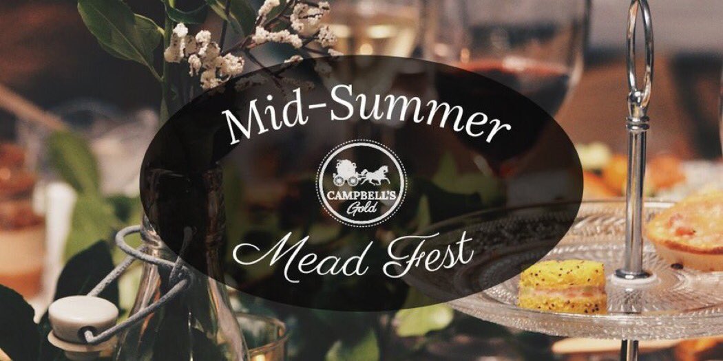 CampbellsGold's tweet photo. Got your tickets to our Mid-Summer Mead Fest yet?

Our first Mead Fest was a hit, so we moved it to a Saturday evening this year, and look forward to providing an enjoyable experience for all of you! 19+

Saturday, July 27 from - 7 -10pm.  Full details: https://t.co/nmY5QCvvDP https://t.co/kVCSUk4TLs