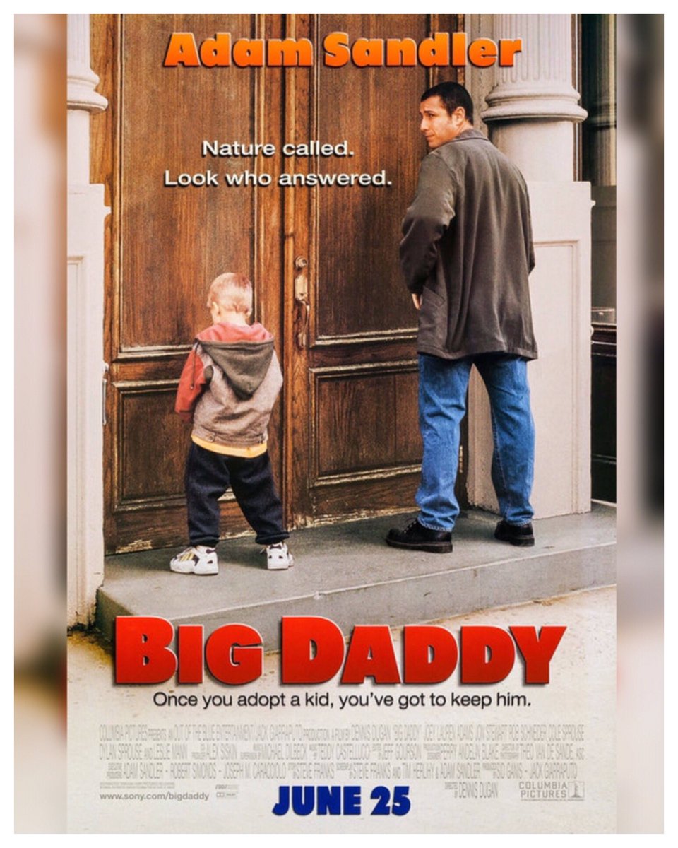 20 years #BigDaddy Starring: #AdamSandler #ColeSprouse #DylanSprouse #JoeyLaurenAdams #JonStewart #LeslieMann #RobSchneider #AllenCovert #PeterDante #JonathanLoughran #KristySwanson #JosephBologna #SteveBuscemi #JoshMostel #DennisDugan