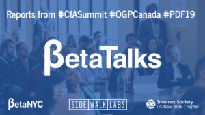 isocny's tweet photo. WEBCAST TODAY: NYC #BetaTalks at @SidewalkLabs — Reports from #CfASummit #OGPCanada #PDF19 @BetaNYC https://t.co/OnRxcIJ562 https://t.co/nShacFEBAW