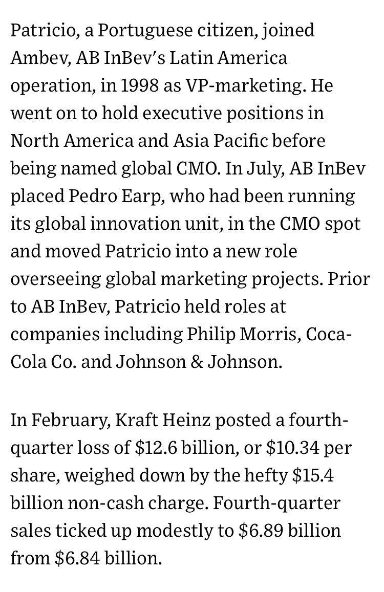 New Kraft-Heinz CEO … an Ambev man