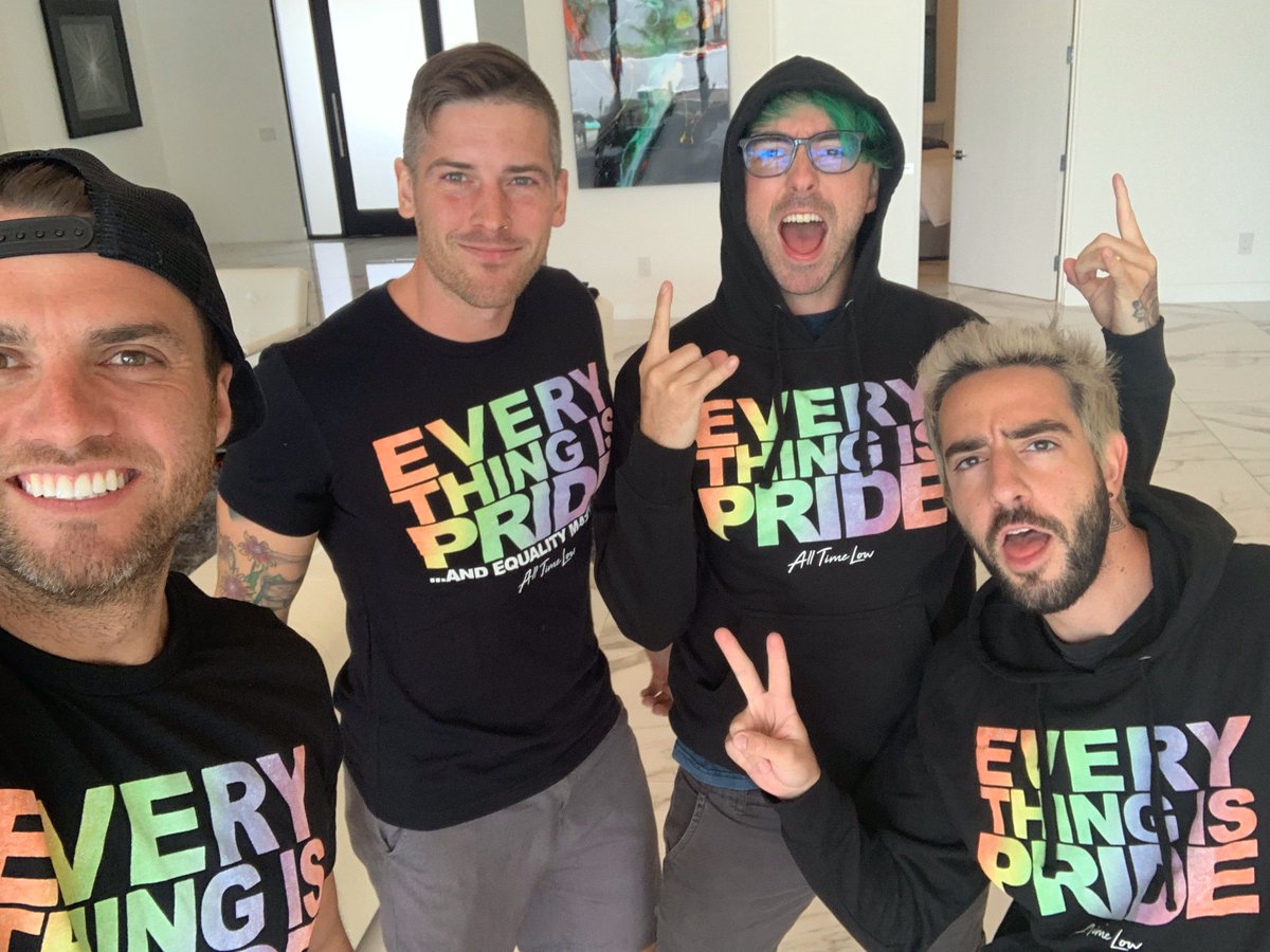 AllTimeLow's tweet photo. Heads up! Pride Month is coming to an end, but pride never ends. All proceeds from these items go to @TrevorProject. Get your orders in now before the limited run is over! https://t.co/ZoTghD45lU #EverythingIsPride https://t.co/h7g6sKPvUW