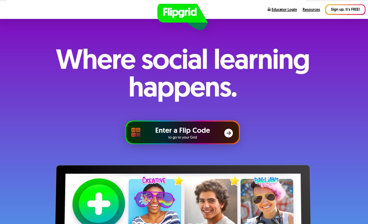 HeatherCKent's tweet photo. I am experimenting with a new social media tool for learning.  It's called Flipgrid.  I think there is potential for training @4H youth, volunteers, and even professionals.  Check out my challenge on this week's blogpost https://t.co/NAlmPoZXyd. #EME6414 https://t.co/kZ9qdVat2z