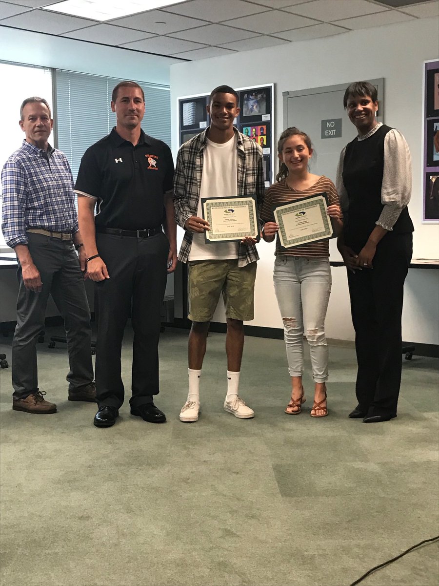 SPSSuper's tweet image. Student-athletes recognized at BOE meeting #spsmind #spsbody